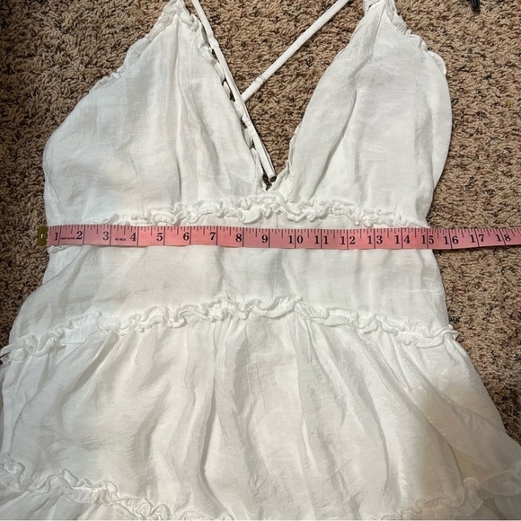 Polly white tiered lined dress tag says size 12 but I am guessing girls EUC - Picture 3 of 8
